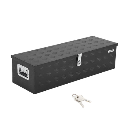 EliteEdge Heavy Duty Aluminum Truck Bed Tool Box with Lock, Diamond Plate Tool Chest Storage Organizer with Side Handles for Pickup Trucks, RV, Trailers, Black, 39 x 13 x 10 Inches