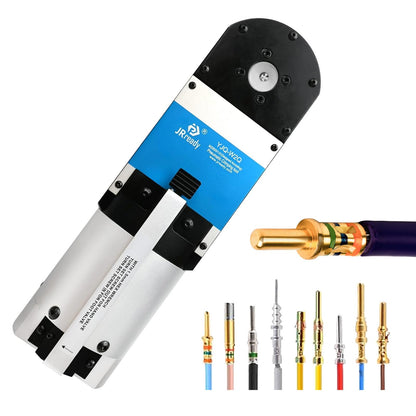 JRready YJQ-W2Q Pneumatic Crimper Wire Crimping Machine Air Powered Four-Indent Pliers Equivalent to Hand Crimper NEW-ASF1 NEW-AS1 (M22520/1-01) for 12-26 AWG Wire Terminal Crimping Tool