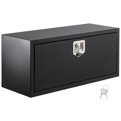 GarveeLife Heavy Duty Steel Underbody Truck Toolbox – Lockable Waterproof Storage Chest – Low Profile Tool Box for Pickup, RV, Trailer – Secure Equipment Organizer – 36"x 14"x 16", Black