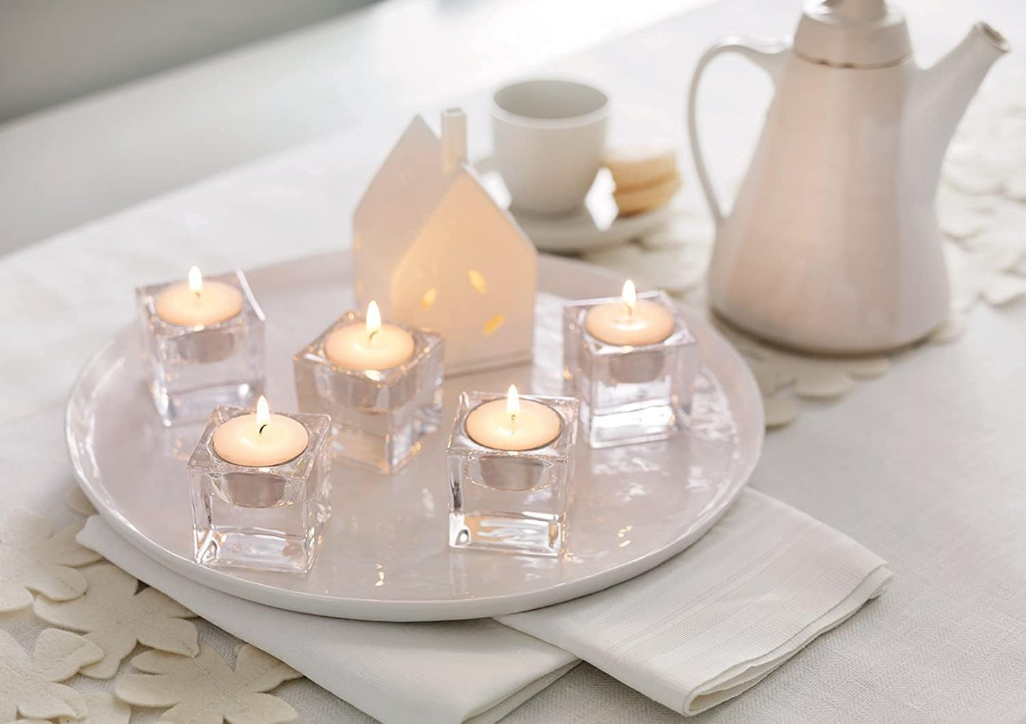 BOLSIUS 50 Unscented Tea Lights - 8 Hours Burn Time - Premium European Quality - Consistent Smokeless Flame - 100% Cotton Wick - Dinner, Wedding, Party, Restaurant, Spa, Church, & Home Décor Tealights