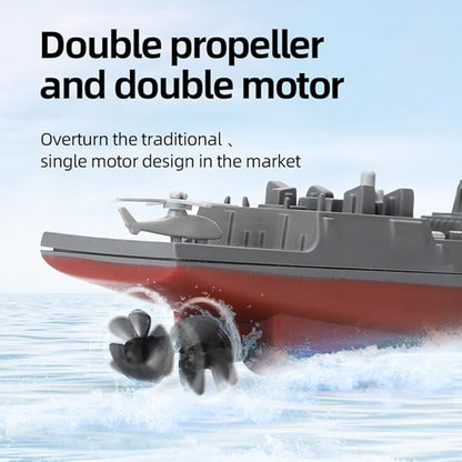 Remote Control Warship RC Military Battleship 2.4GHz Remote Control Boat for Lakes and Rivers RC Armed Ticonderoga Class Cruiser Model with Low Battery Reminder for Adults HC-803