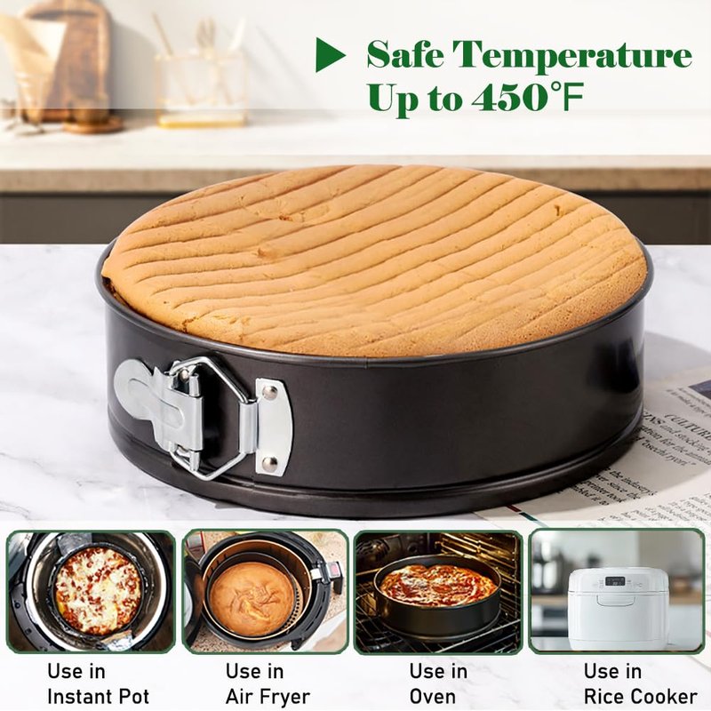 Tellshun 10 Inch Springform Pan Tin With 50Pcs Parchment Paper Nonstick Baking Mold Round Leakproof Removable Bottom Bakeware for Cake Cheesecakes Pie Pizza and Quiches