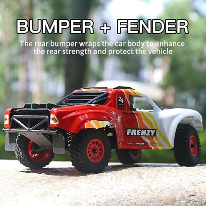 1:12 4WD Brushless RC Truck for Adults 4x4 Offroad Waterproof Monster Trucks Electric Powered High Speed Remote Control Cars Fast Extreme All Terrain RC Truggy with Double 3S Battery