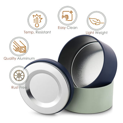Hearth & Harbor Tin Candle Jars for Making Candles - DIY Candle Containers with Lids - Metal Candle Jars - Bulk Tins Storage for Candle - (24 Pieces) - (8 Ounces) - Solid Navy and Sage