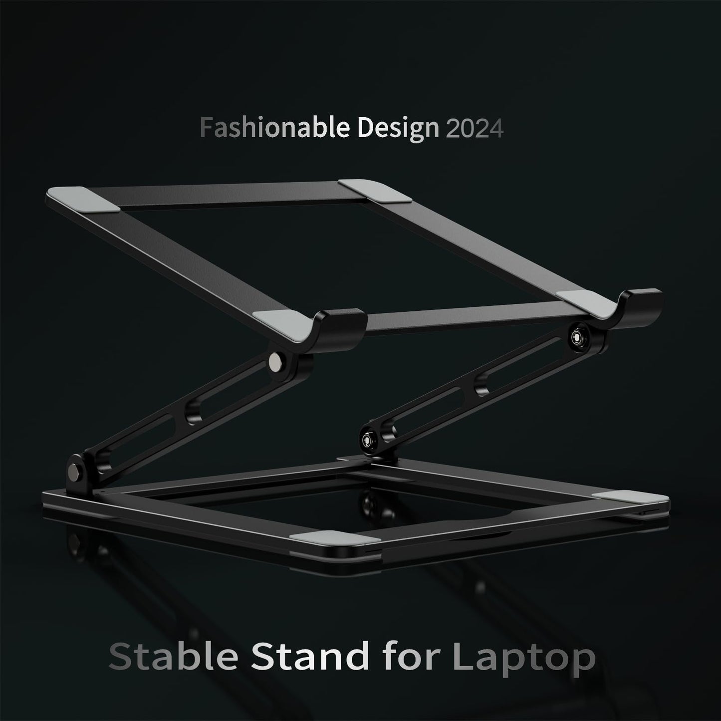 Laptop Stand for Desk - Adjustable Laptop Holder, Portable Laptop Riser with Multi-Angle Height Adjustable Computer Stand for MacBook Air/Pro and More Notebooks 10-17.3" - Grey