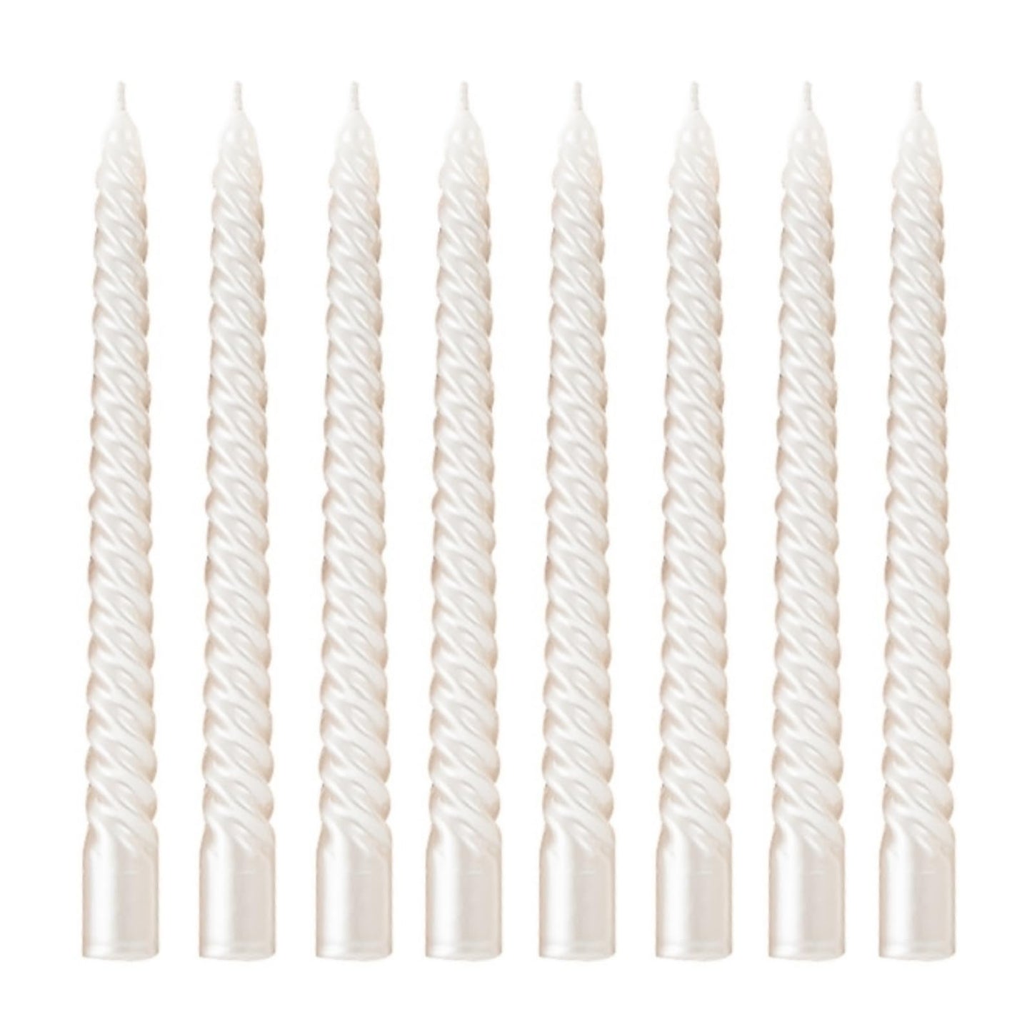 Kemladio 8 pcs 10 inch Taper Candles,Burning Unscented Tapered 7.5 hrs,Fancy Dinner,Tall Candle Sticks, Halloween Party Decorations (8pcs, White)
