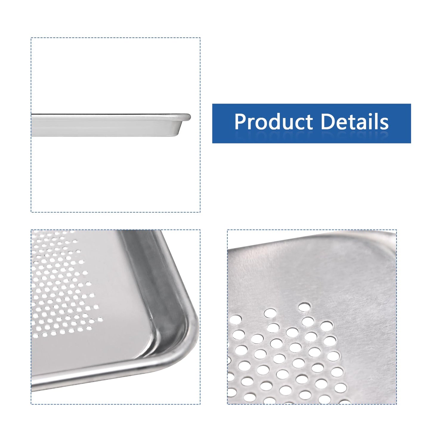 HARDURA Aluminum Perforated Baking Sheet Pan 18”L X 13”W X 1”H Cookie Sheet, 6Packs, For Oven in Bakery & Restaurant, Kitchen