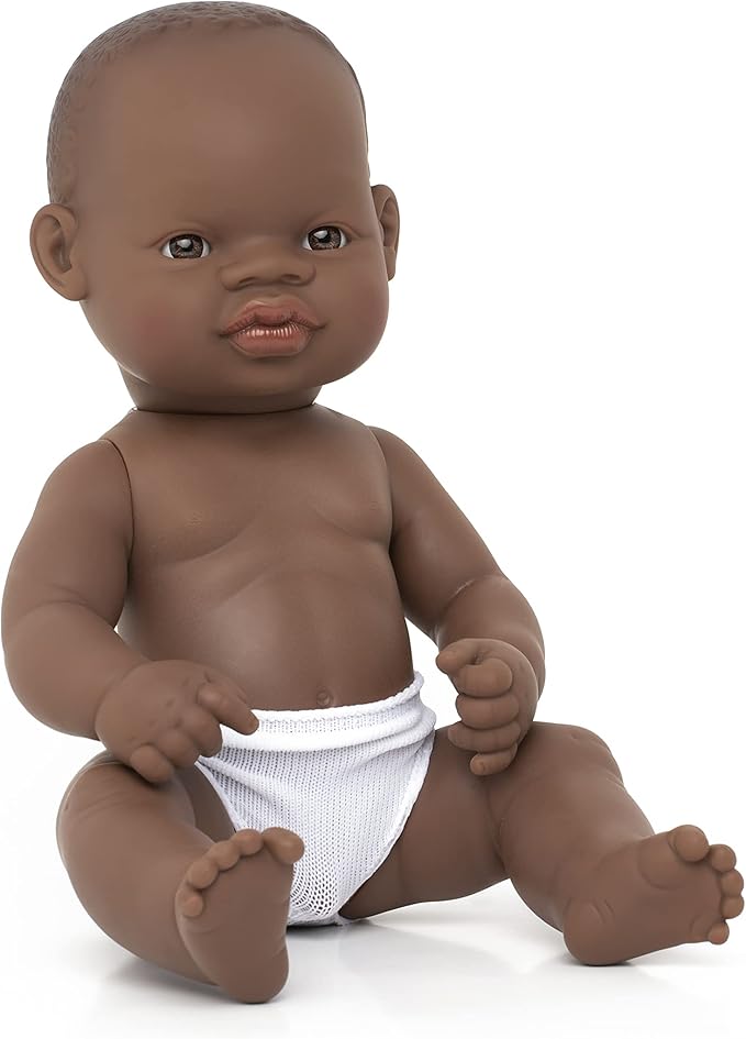 Miniland Doll 12 5/8'' African Girl (Polybag) - Made in Spain Anatomically Correct Quality Inclusion