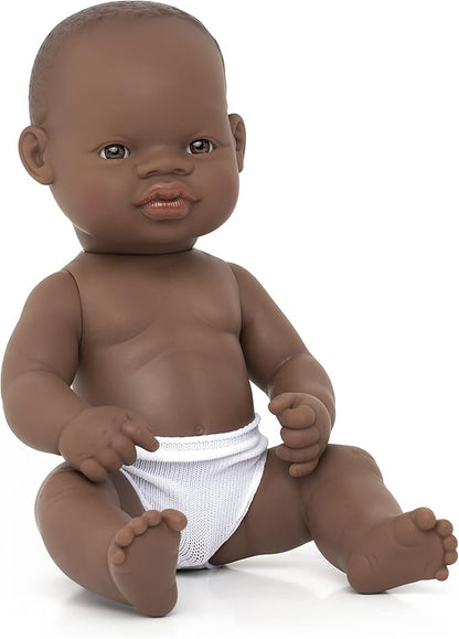 Miniland Doll 12 5/8'' African Girl (Polybag) - Made in Spain Anatomically Correct Quality Inclusion