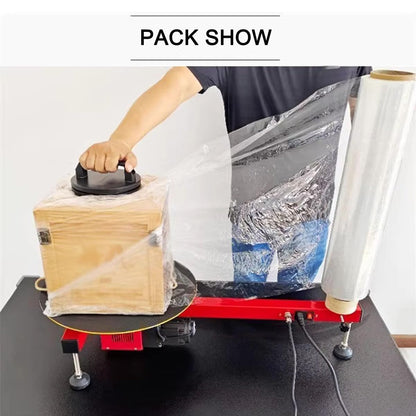 INTBUYING 220V Electric Stretch Film Wrapping Bench Semi-auto Table Stretch Film Dispenser Wrap Machine Wrap-Around Film baler for 27.5" (70cm)-Wide Film