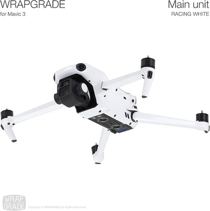 WRAPGRADE Full Skin Stickers for DJI Mavic 3 / Mavic 3 Classic (RACING WHITE)