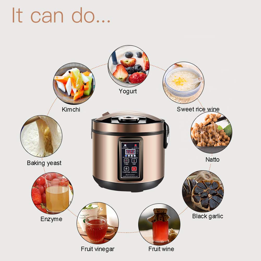 MLGB 6L Black Garlic Fermenter,Yogurt Maker with Adjustable Temperature & Time Control,Kimchi machine,Sweet Rice Wine Maker Full Automatic,Natto Maker,FCC UL Listed