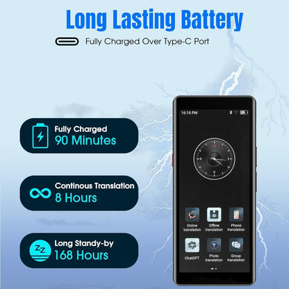 2025 Language Translator Device: Offline/Real-Time/High-Accuracy Device with 139+ Languages, Voice/Text/Offline/Photo/AI Instant Two-Way Translation, Ideal for Travel/Business/Learning