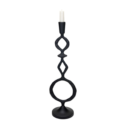 Bloomingville Decorative Cast Metal Taper Candle Holder, Black