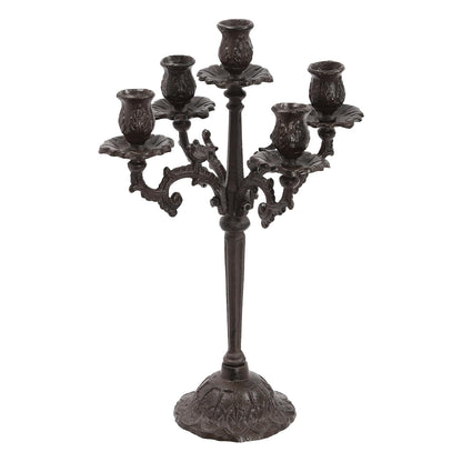5-Candle Metal Candelabra 17inch Tall Decorative Pillar Candle Stand Elegant Candle Holder for Home Decor, Event, Wedding, Party