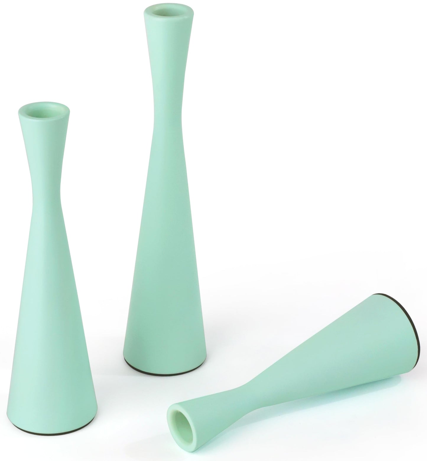 Vixdonos Taper Candle Holders Metal Candlestick Holders Set of 3 Table Mantel Decorative Candle Stand for Dinning,Party，Wedding,Home Decor(Light Green)