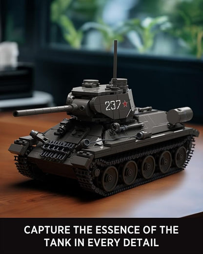 Nifeliz T34/85 Tank WW2 Military Tank Building Set for Adults Collectible Army Model to Build and Display Gift Ideal for Military Fans (818 PCS NF10270)