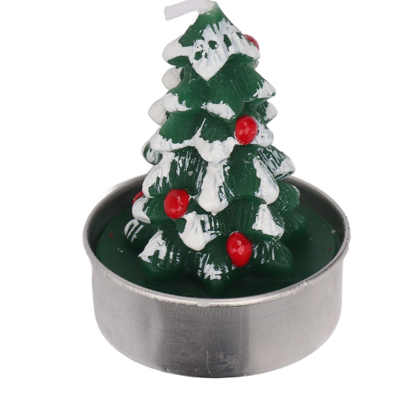 Srliya Christmas Tree Tealight Candles, Premium Paraffin Material, Long Burning Time, Cute Festive Design, 3pcs Tea Candle Holder, for Christmas Parties, Weddings