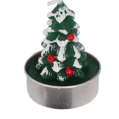 Srliya Christmas Tree Tealight Candles, Premium Paraffin Material, Long Burning Time, Cute Festive Design, 3pcs Tea Candle Holder, for Christmas Parties, Weddings