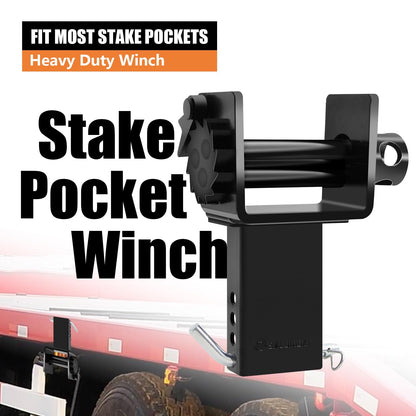 SALUINOKI 4 Pack Trailer Stake Pocket Winch Flatbed, Capacity 16,200 lbs Utility Flatbed Accessories, Compatible with 4 inch Flatbed Winch Straps for 2x4 Stake Pockets