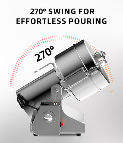 Electric Grain Mill 1000g, Flour Grinder Mill Stainless Steel for Home, Counter Grain Grinder for Wheat, Rice, Wheat Berry, Corn, Herbs, Spices