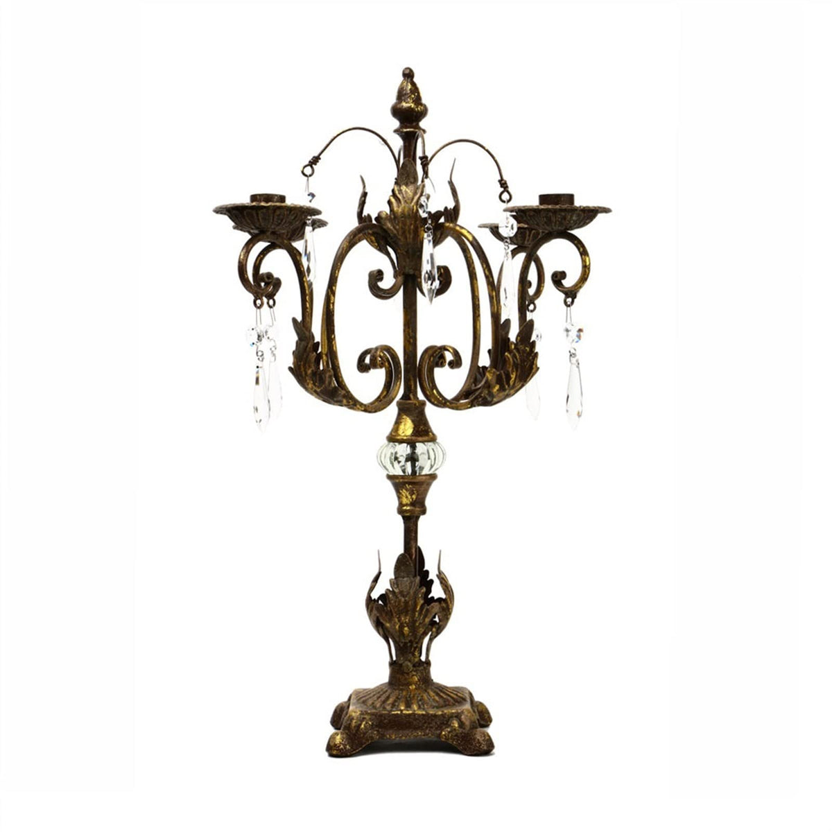 Candlestick Holders European Style Rural Retro Old Candlestick Ornaments Metal Four-Head Candle Holder Table Decoration Candle Holders