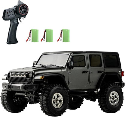 GoolRC RC Crawler 4WD RC Truck D870 RC Rock Crawler 1:18 Scale Remote Control Truck 2.4GHz All Terrains Off Road Climbing Car with LED Lights and 3 Batteries for Adults (Grey)
