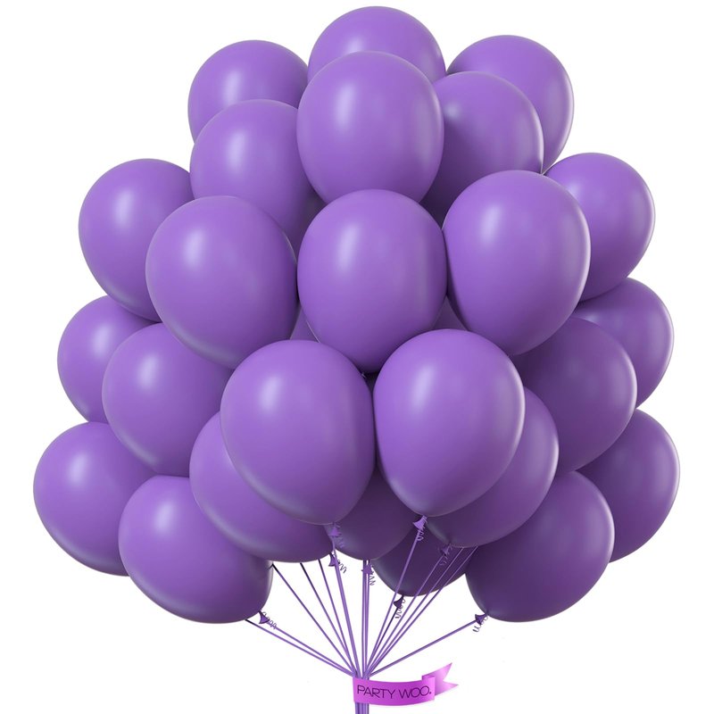 PartyWoo Purple Balloons 101pcs 12 Inch Purple Latex Balloons for Birthday Baby Shower Anniversary Engagement Wedding Princess Bachelorette Bridal Shower Butterfly Party Decorations Purple-Y15
