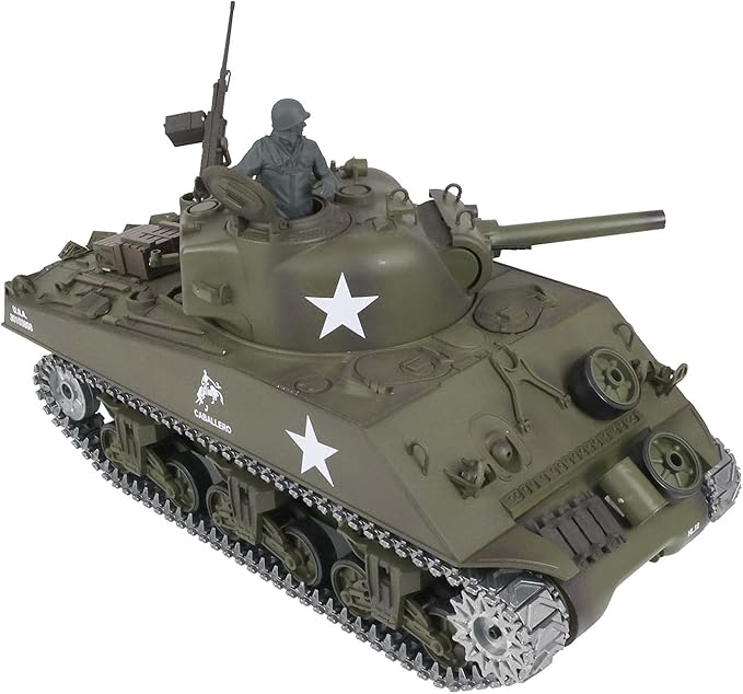 Heng Long US in Stock RC Tank 3898 RTR 2.4G 1/16 7.0 Upgraded M4A3 Sherman Metal Tracks Smoking Generator 340° Rotating Turret Infrared Combat BB Pellets BB Shooting Airsoft Tank