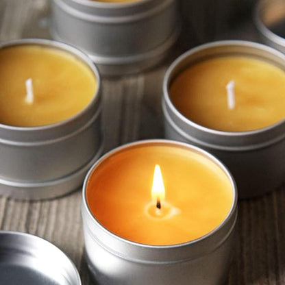 GENHAKON 36 Packs 8 oz Silvery Candle Tins, Bulk Candle Making Tins, Candle Making Jars for Making Candles