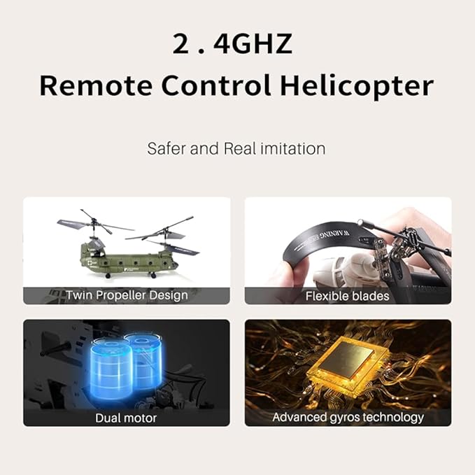 2.4G 3CH RC Helicopter S026H Military Transport RC Helicopter with Altitude Hold One Key Take Off/Landing LED Light Low Battery Reminder Gyro for Teens Beginners and Adults
