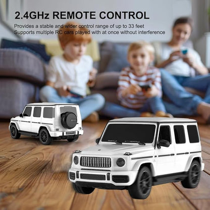 1:24 Scale Remote Control Car for Mercedes G63 2.4GHz Off Road Model RC Cars Electric Sport Racing Hobby Vehicle Gift for Adults Kids Boys Girls - White