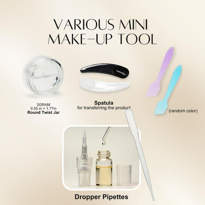 PrettyCare 38 pcs Mini Makeup Containers Set, Birthday Gifts for Women, Her, Mom, Travel Size Bottles Kits with Brushes, Mini Dropper Bottles, Spray Bottles, Lip Tubes for Skincare & Essential Oil