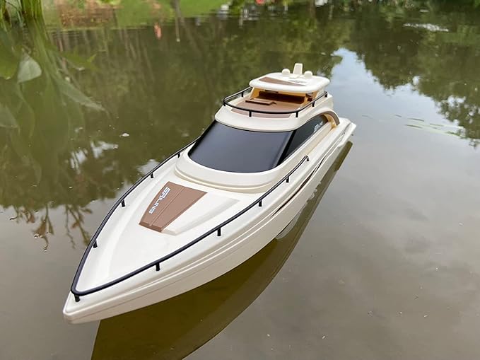 SOWOFA H139 Remote Control Boat Simulation Yacht Boat Model Lakeside Indoor and Outdoor Water Entertainment 15Km/h Cruise Ship Model Suitable for Adults 14+（Dual Battery Version）