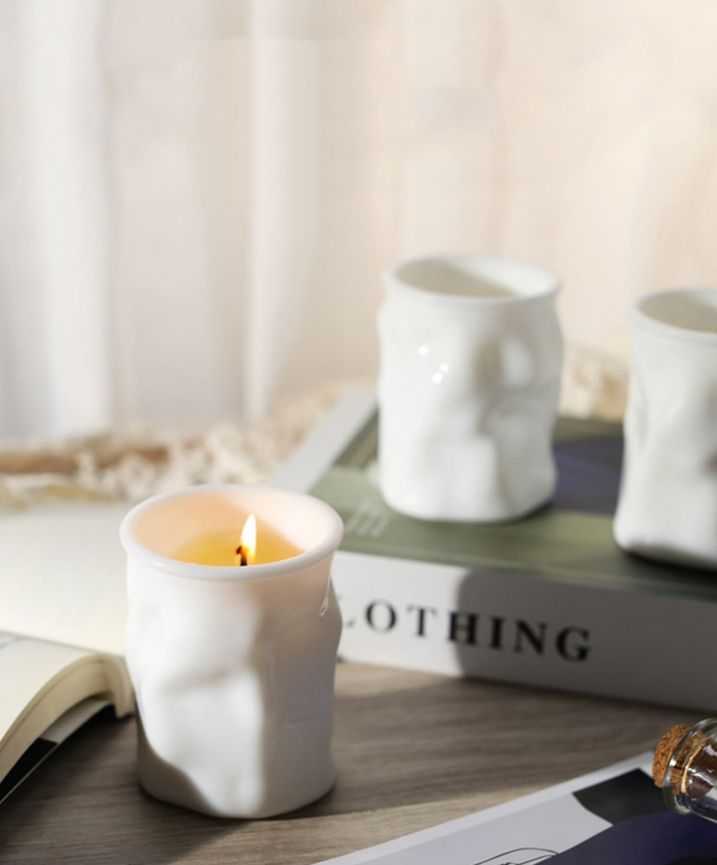 Scented Candle Chakra Ceramic Cup Shape,300G Aroma Soy Wax Greek Aesthetic Prayer Decorative Candle for Table Photo Prop,Prefect Gift for Meditation Stress Relief Mood Boosting Bath Yoga