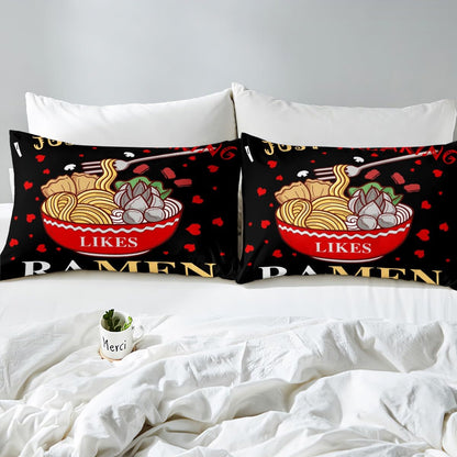 Feelyou Queen Size Ramen Bed Sheets Set Boys Girls Japanese Style Sheet Set for Kids Women Men Ultra Soft Hokusai Sheets with Deep Pocket Fitted Sheet Traditional Retro Theme Room Decor