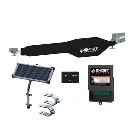 GHOST CONTROLS Solar Heavy-Duty Automatic Gate Opener Kit for Driveway Swing Gates with Long-Range Solar Gate Opener Remote - Model TSS1XP
