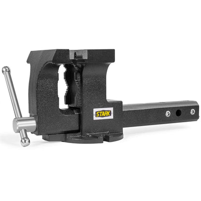 Stark USA 2-in-1 Tow Hitch Truck Vise 6" Bench Vise Fits Standard 2" Hitch Receiver Bench Mount Trailer Portable Work Vise Truck Trailer Receiver Portable Work