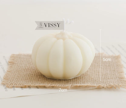 Pumpkin Shaped Scented Candle,150G Fruit Aroma Soy Wax Decorative Candle for Table Photo Prop Birthday Gift,Prefect for Meditation Stress Relief Mood Boosting Bath Yoga (White)