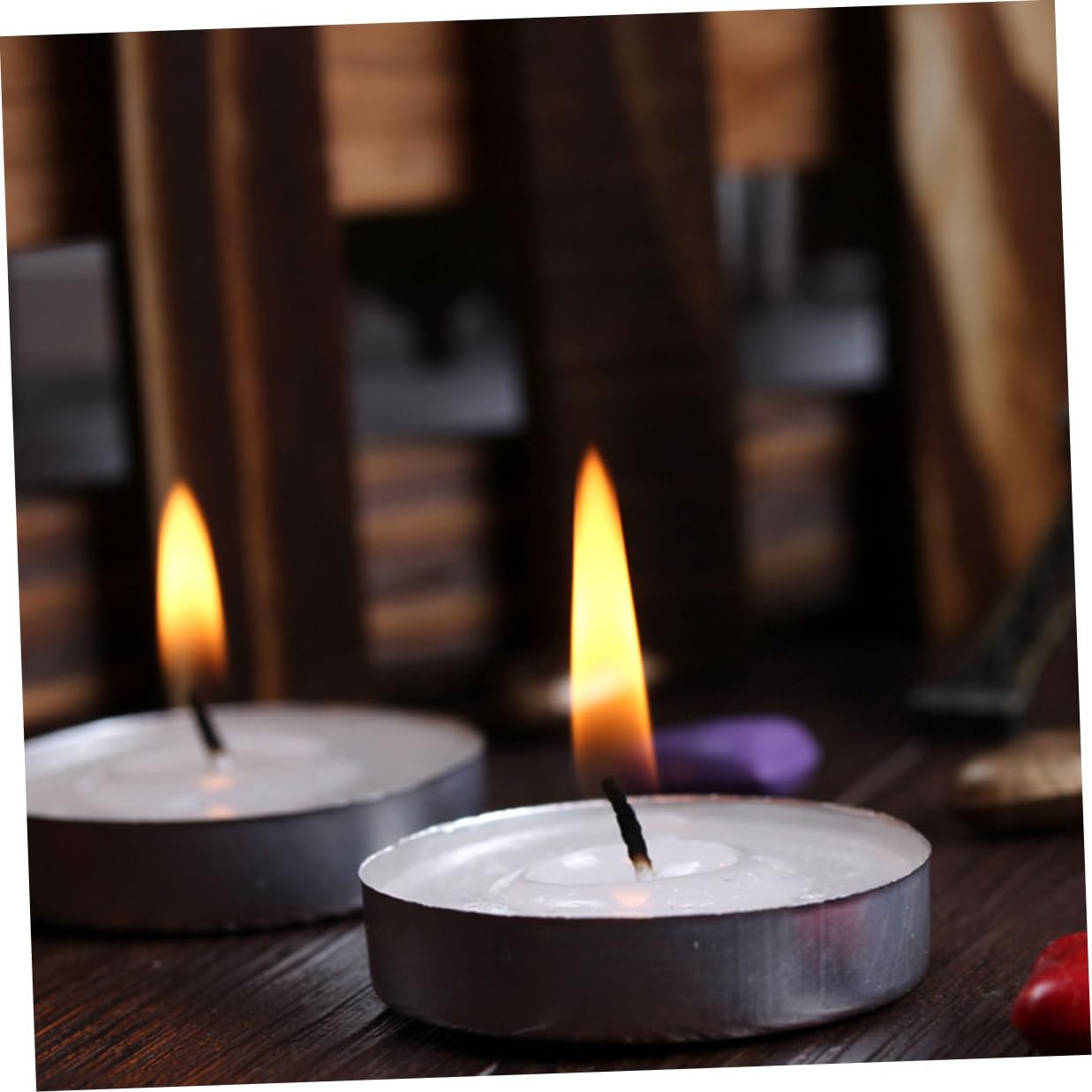 Toyvian 10pcs White Mini Round Tea Light Candles Smokeless Paraffin Small Candles Bulk Pack for Bathrooms and Shopping Malls, Long Burning, for Home Decor and Relaxation