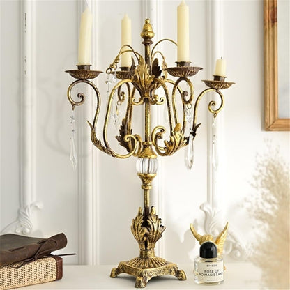 cfycfy987 Candelabra Country Romantic Iron Crystal Candelabra Candlestick Ornaments Home Fashion Candle Holder Decoration Candle Sticks Holder