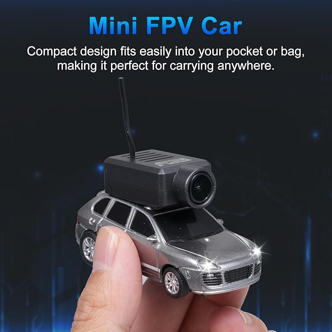 GoolRC WLtoys 6401 Mini RC Car 2.4GHz 1:64 Scale FPV Remote Control Car with Camera 720P and Gyro APP Control Vehicle with LED Lights Without Remote Controller (Gray)