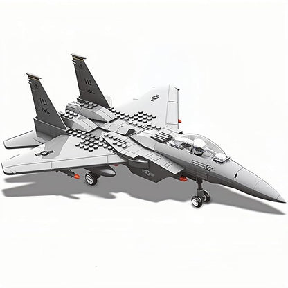 Military F-15 Eagle Fighter Jet Compatible with Lego 270 Pieces Toy Plane for Kids 10+ and Adults Army Airplane Toys for Military Fans