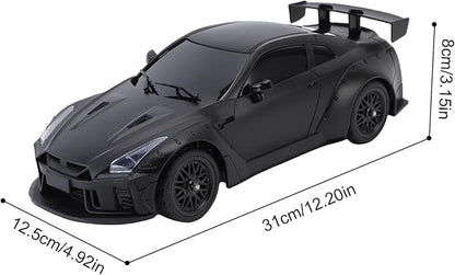 MN-268 RC Drift Car 1:16 Scale High Speed 20 KMH Racing Drift Car with Gyro LED Lights and Drift Tires 2.4G Hobby RC Cars Gift for Adults and Teens (Black)