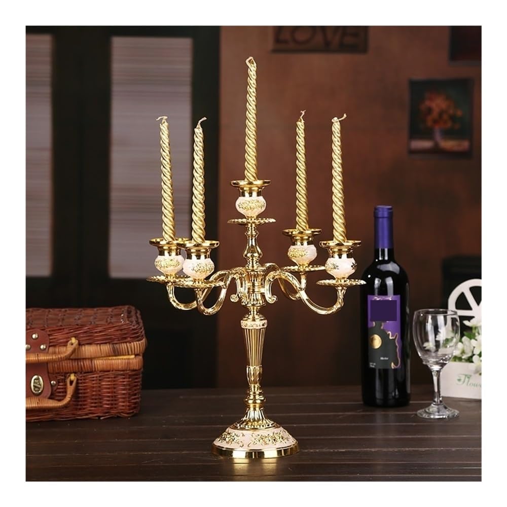 Candle Holder European Retro Five-Head Candle Holder Home Wedding Props Decorative Candlestick