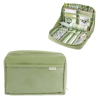 UIVXXUD Kawaii Cute Aesthetic Pencil Case - Large Capacity Canvas Pen Pouch Bag (Green)