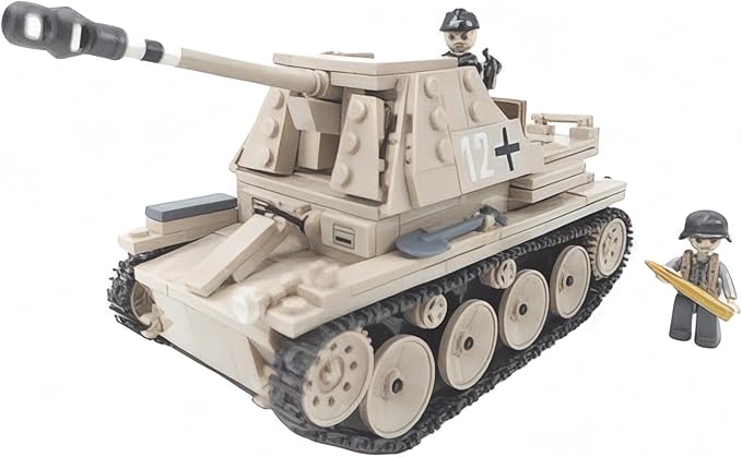 General Jim's WW2 German Marder III Tank Destroyer Building Set – 608 Piece Military Brick Model Kit – Compatible with Major Brands Building Levels and Military Enthusiasts