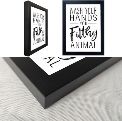 Skiennix Bathroom Decor Wall Art - Black and White Framed Prints for Guest Toilets & Kids' Washrooms