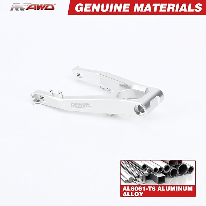 for Losi Promoto MX 7075 Rear Swing Arm Adjustable Wheelbase 1/4 Motorcycle RTR Pro Circuit Club MX Upgrades RCAWD Aluminum Parts # LOS264000 Silver