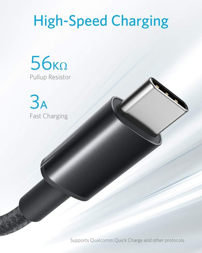 Anker Cable [2 Pack, 3FT], USB A to USB C Cable for iPhone 17 Series,Samsung Galaxy S10 S10+, LG V30, Beats Fit Pro and More (Black)